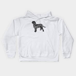 italian spinone dog black and white Kids Hoodie